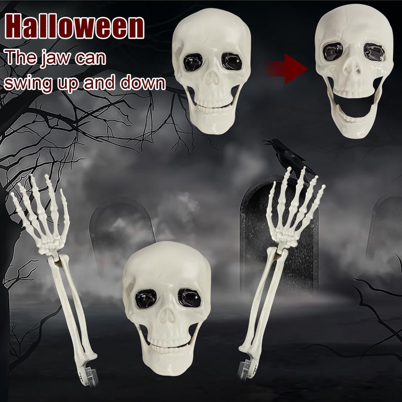 AOFOX Halloween Realistic Skeleton Stakes Zombie Ghost Arm Stake Severed Plastic Skeleton Hands Yard Signs for Lawn Stakes Garden Halloween Props Decoration (6 Pcs White) - Image 3